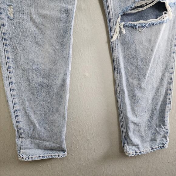 Free People We The Free High Rise Button Fly Straight Jeans 29 Distressed - Picture 6 of 13